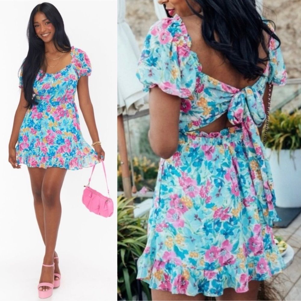 Show Me Your Mumu Tori Tie Back Floral Mini Dress Size M